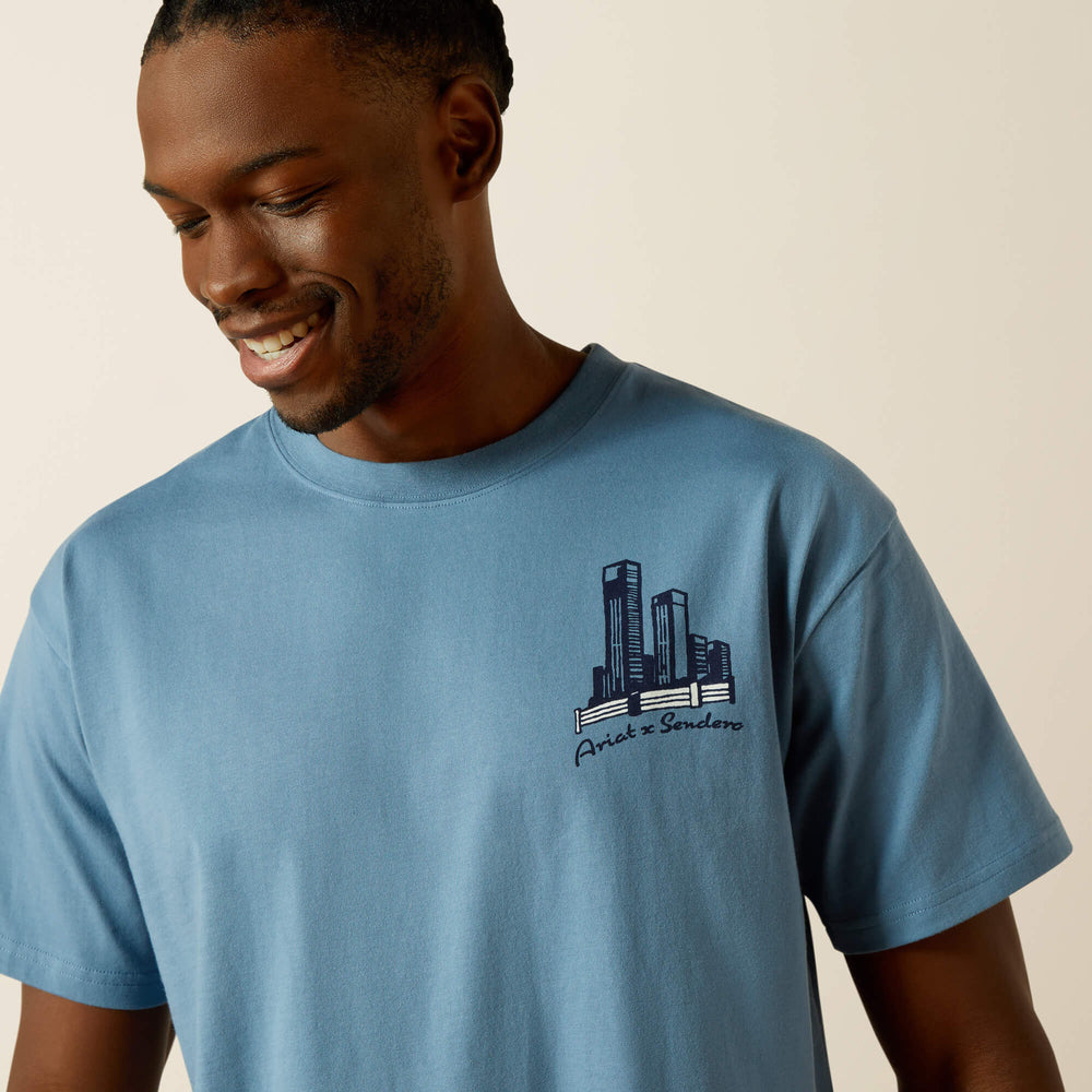 Sendero Country Fences T-Shirt Men - COPEN BLUE
