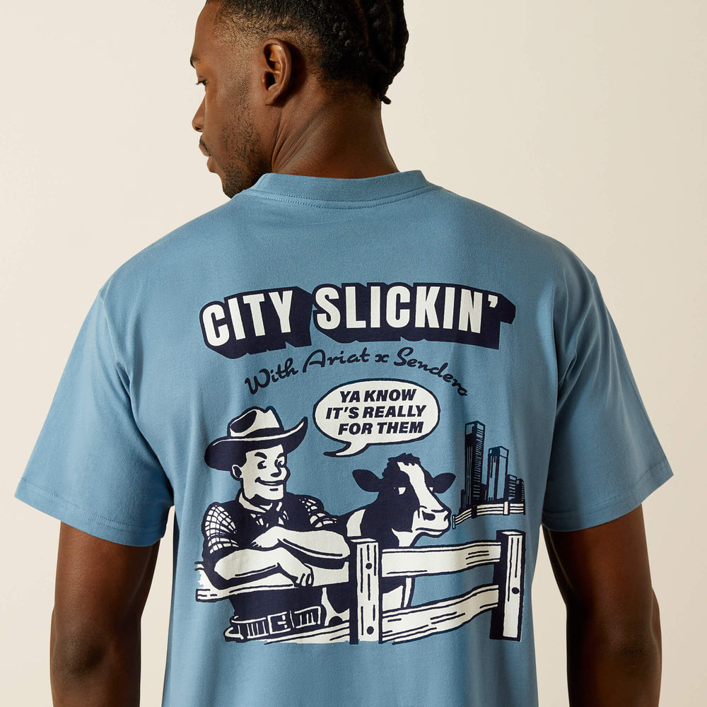 Sendero Country Fences T-Shirt Men - COPEN BLUE
