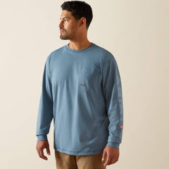 Rebar Workman Logo T-Shirt Men - BLUESTONE/DUSTY BLUE