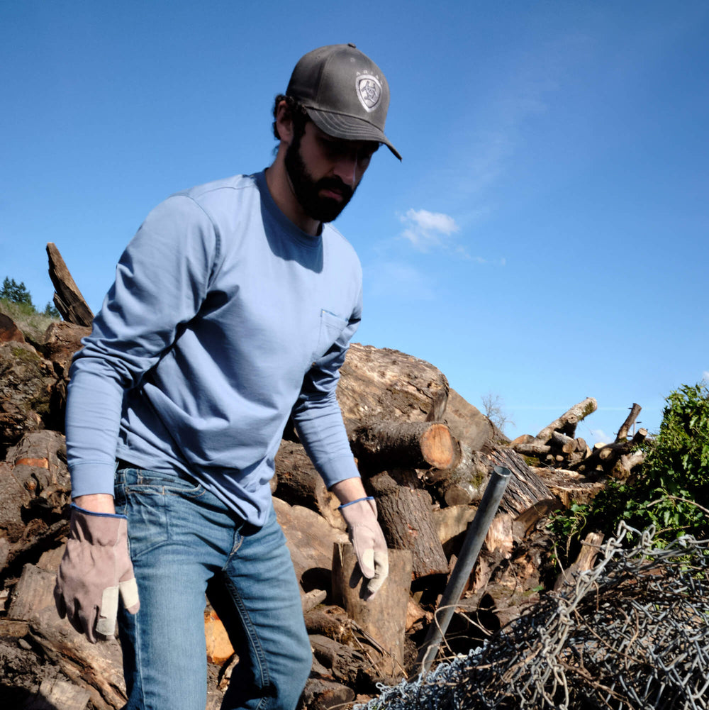 Rebar Workman Logo T-Shirt Men - BLUESTONE/DUSTY BLUE
