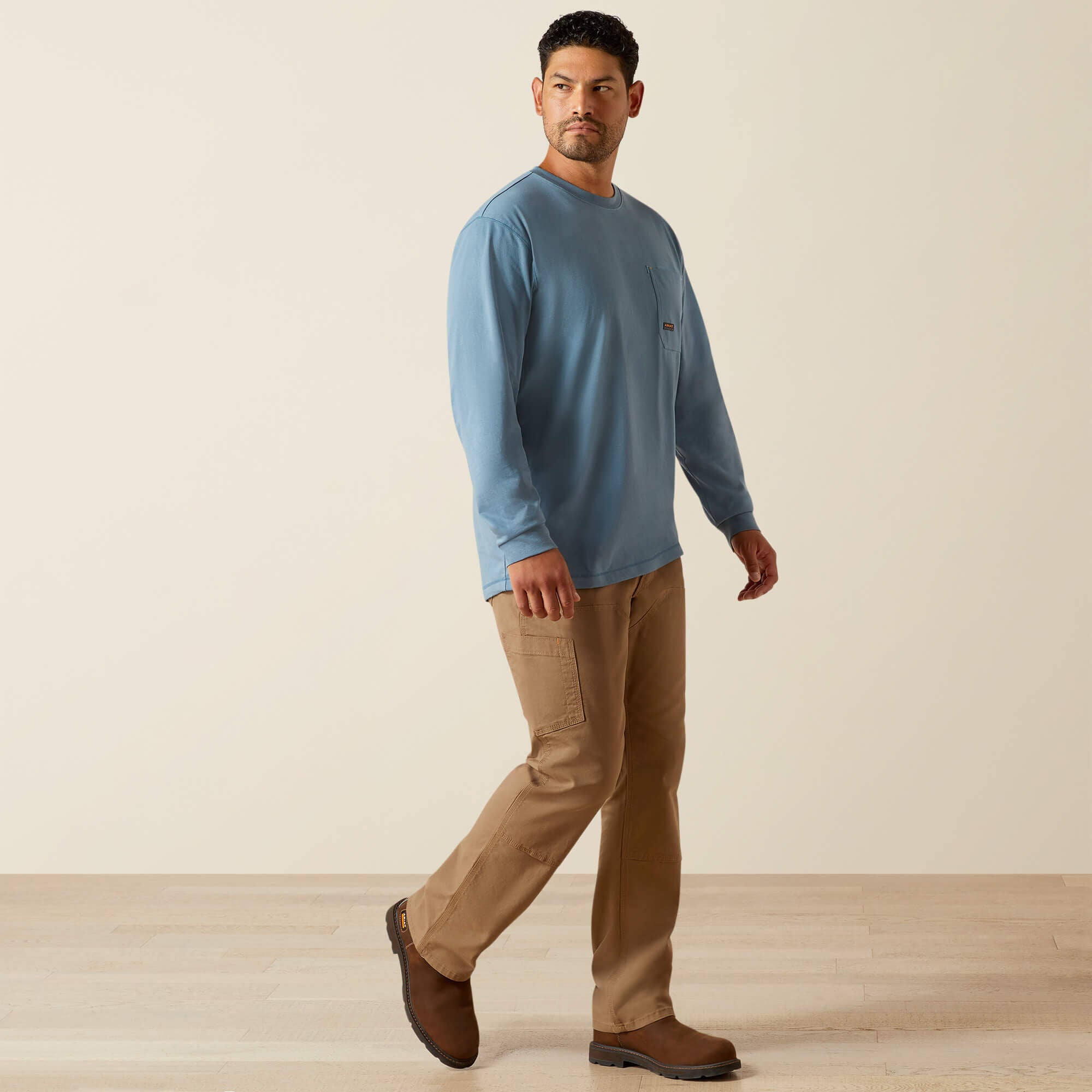 Rebar Workman Logo T-Shirt Men - BLUESTONE/DUSTY BLUE