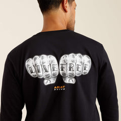 Rebar Cotton Strong Bare Knuckle T-Shirt Men - BLACK