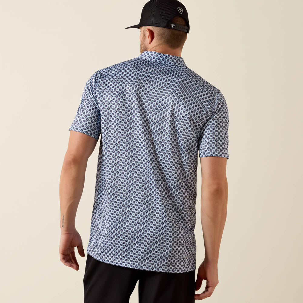 All Over Print Fitted Polo Men - WHITE MEDALLION PRINT