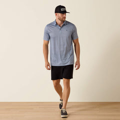 All Over Print Fitted Polo Men - WHITE MEDALLION PRINT