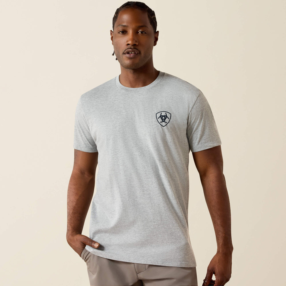 Ariat Banner Badge T-Shirt Men - GREY HEATHER