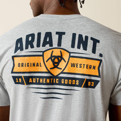 Ariat Banner Badge T-Shirt Men - GREY HEATHER