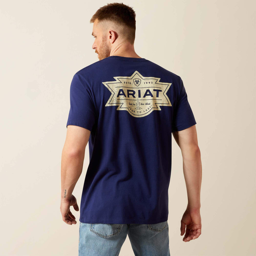 Ariat Mesa Motif Lockup T-Shirt Men - MEDIEVAL BLUE