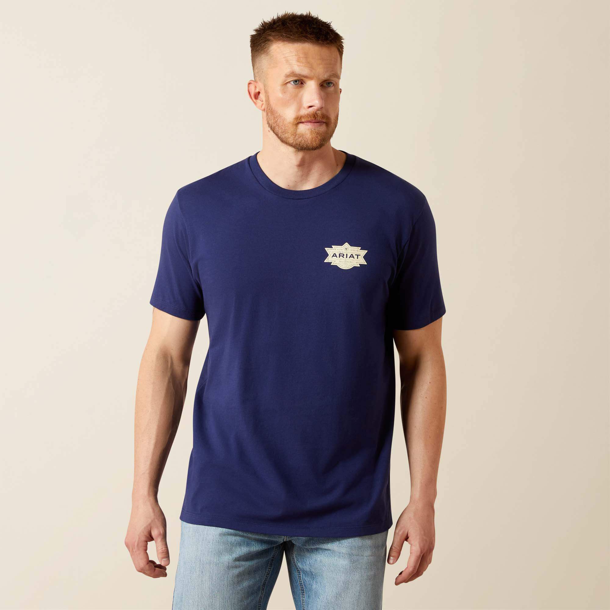 Ariat Mesa Motif Lockup T-Shirt Men - MEDIEVAL BLUE