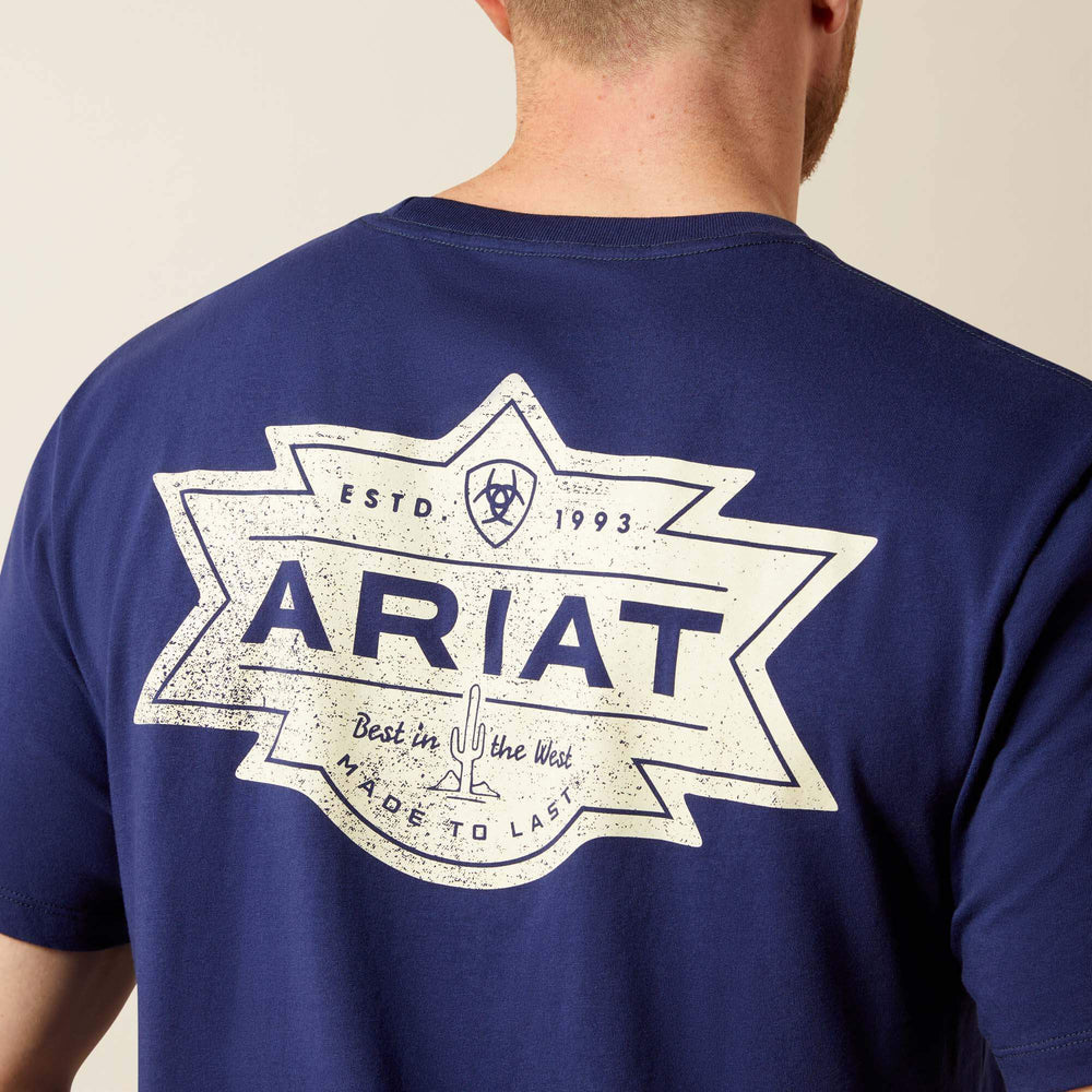 Ariat Mesa Motif Lockup T-Shirt Men - MEDIEVAL BLUE