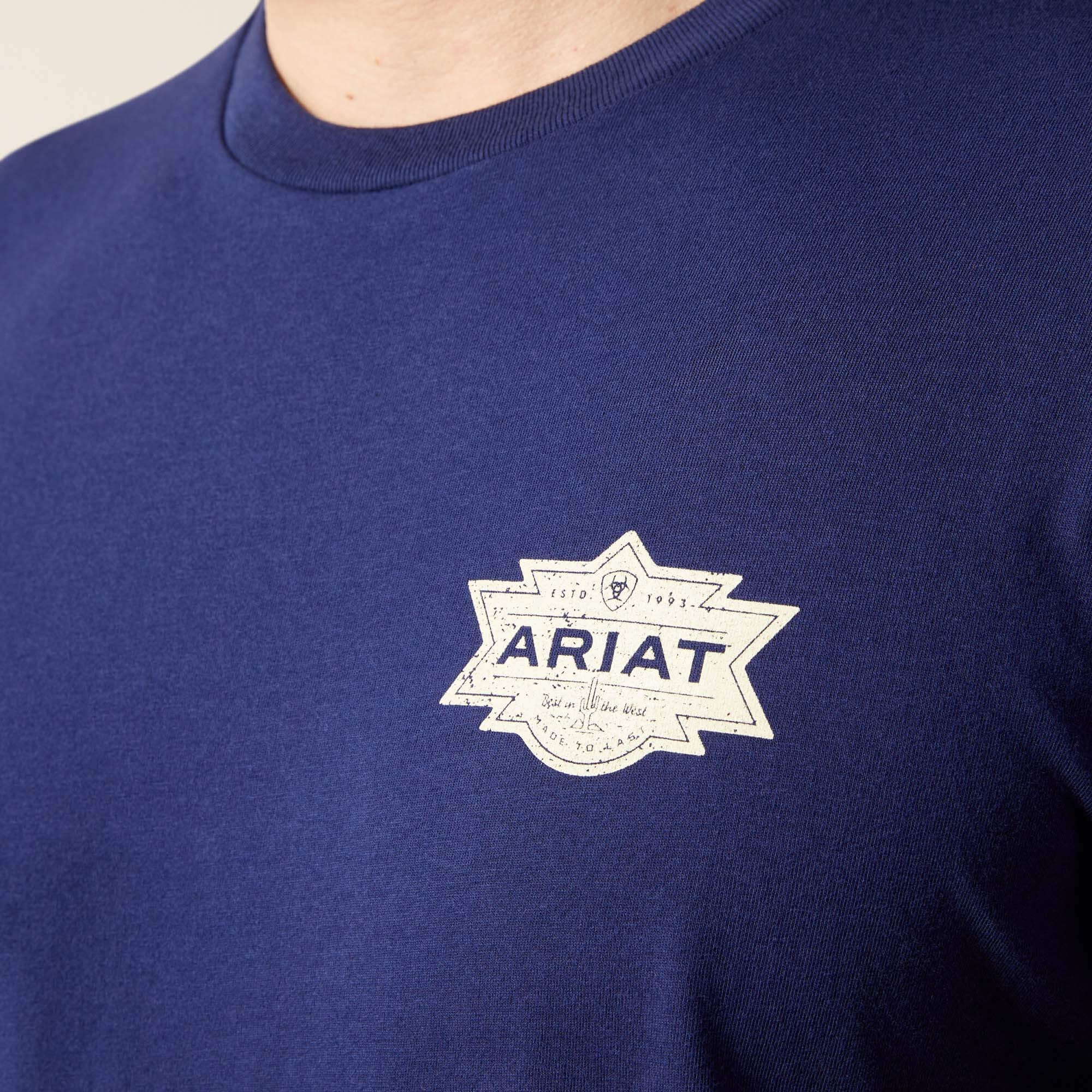 Ariat Mesa Motif Lockup T-Shirt Men - MEDIEVAL BLUE