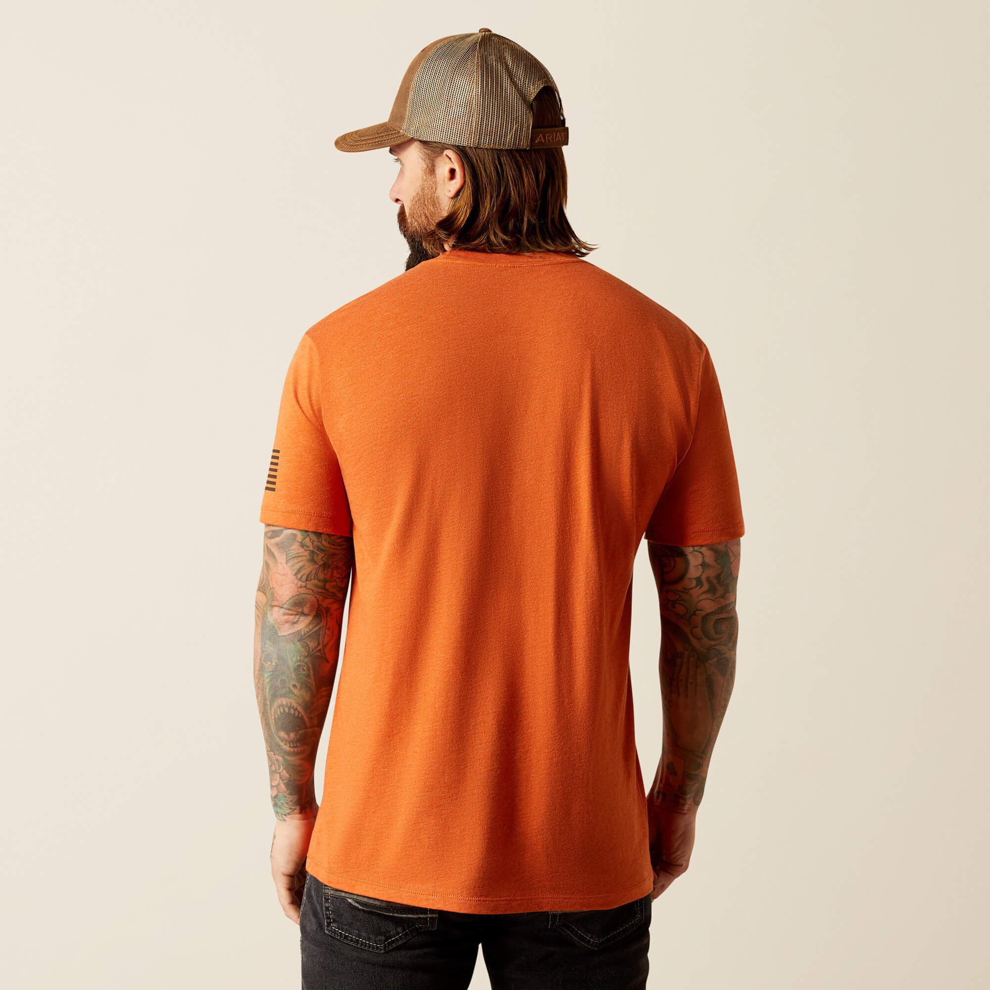 Ariat Shield Flag T-Shirt Men - ADOBE HEATHER