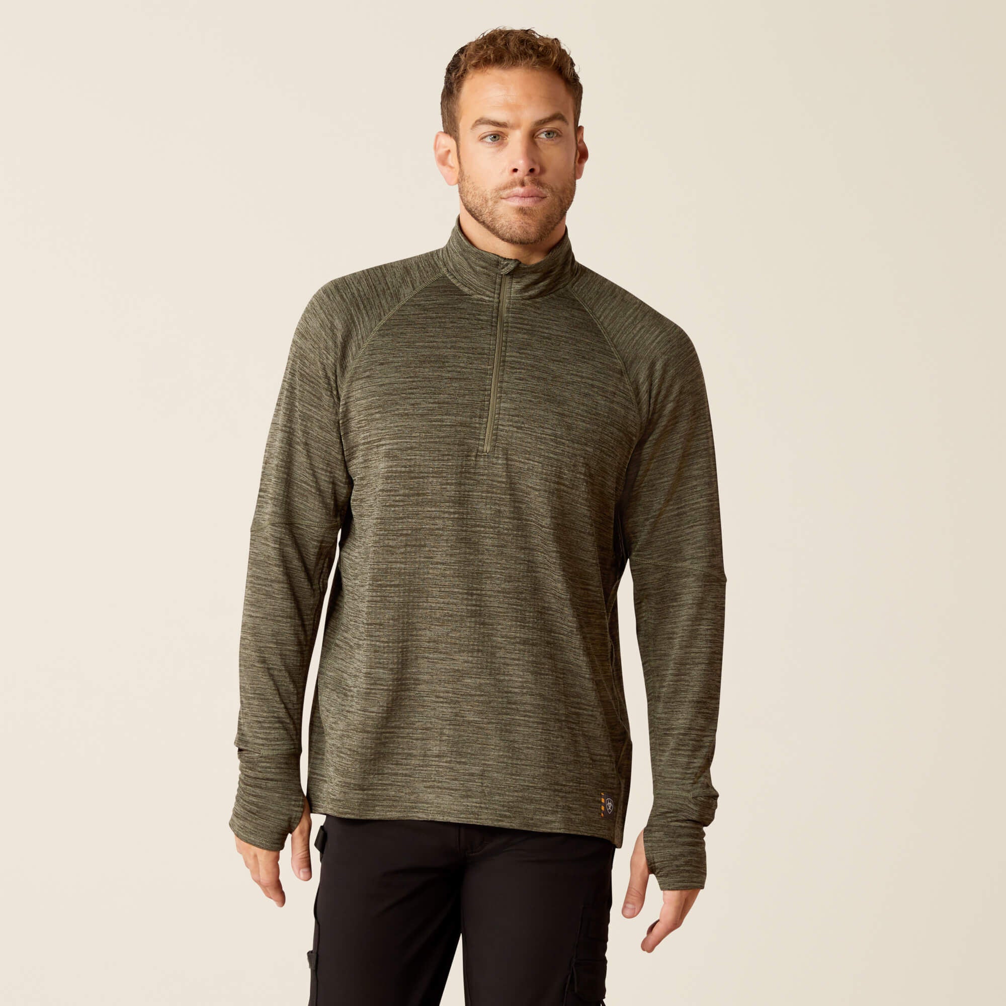 Rebar Gridwork Baselayer 1/4 Zip T-Shirt Men - BEETLE