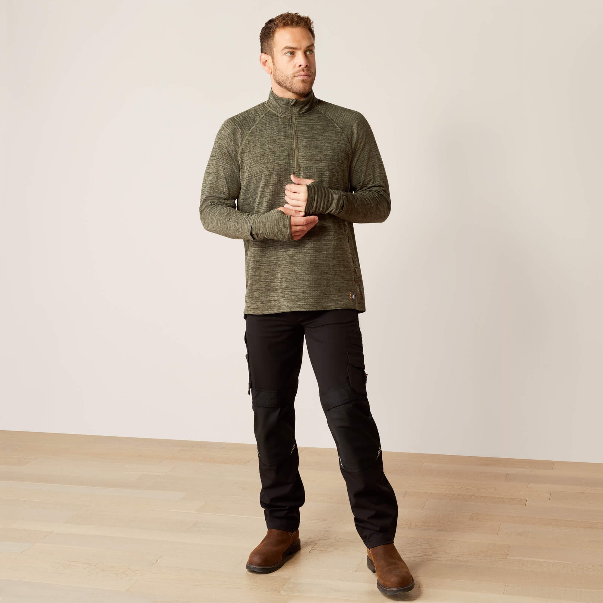 Rebar Gridwork Baselayer 1/4 Zip T-Shirt Men - BEETLE
