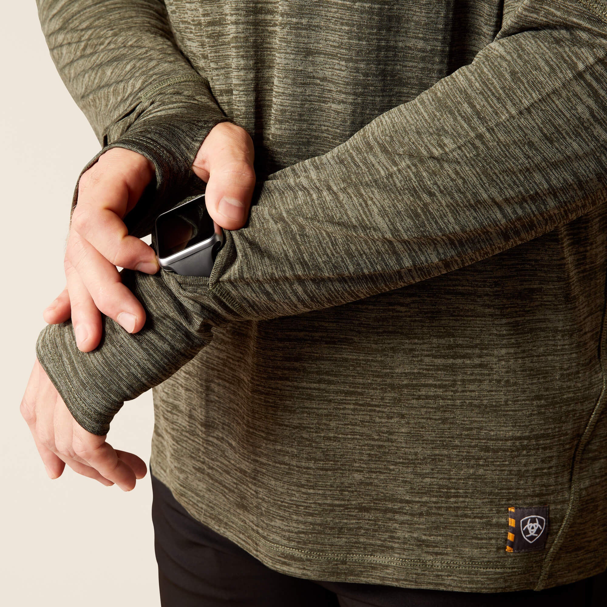 Rebar Gridwork Baselayer 1/4 Zip T-Shirt Men - BEETLE