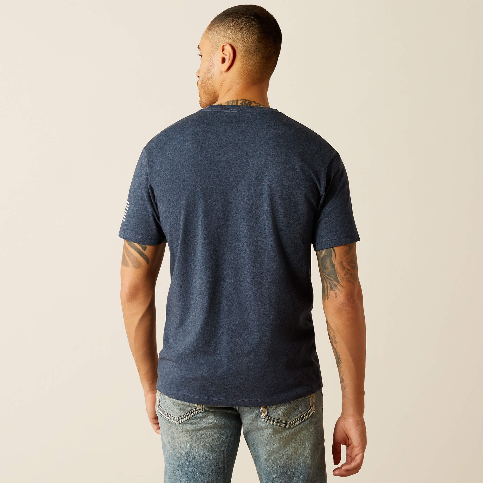 Ariat Shield Flag T-Shirt Men - NAVY HEATHER