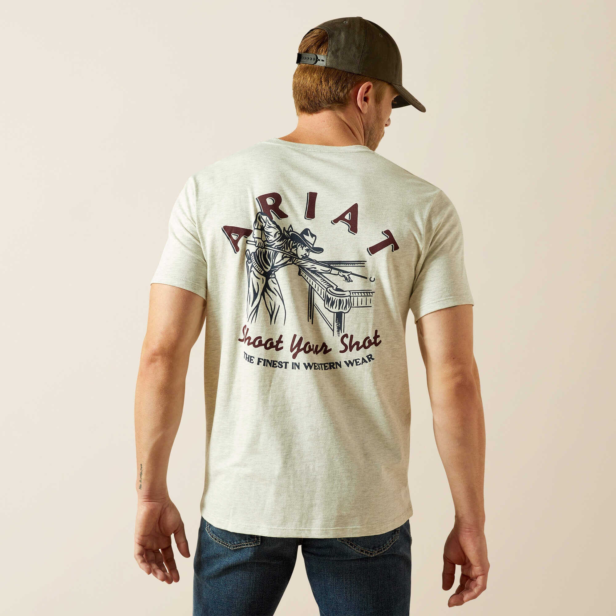 Ariat Straight Shooter T-Shirt Men - OATMEAL HEATHER