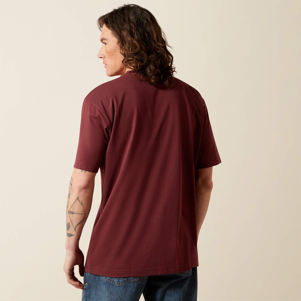 Rebar Cotton Strong Standard Pocket T-Shirt Men - BURGUNDY HEATHER