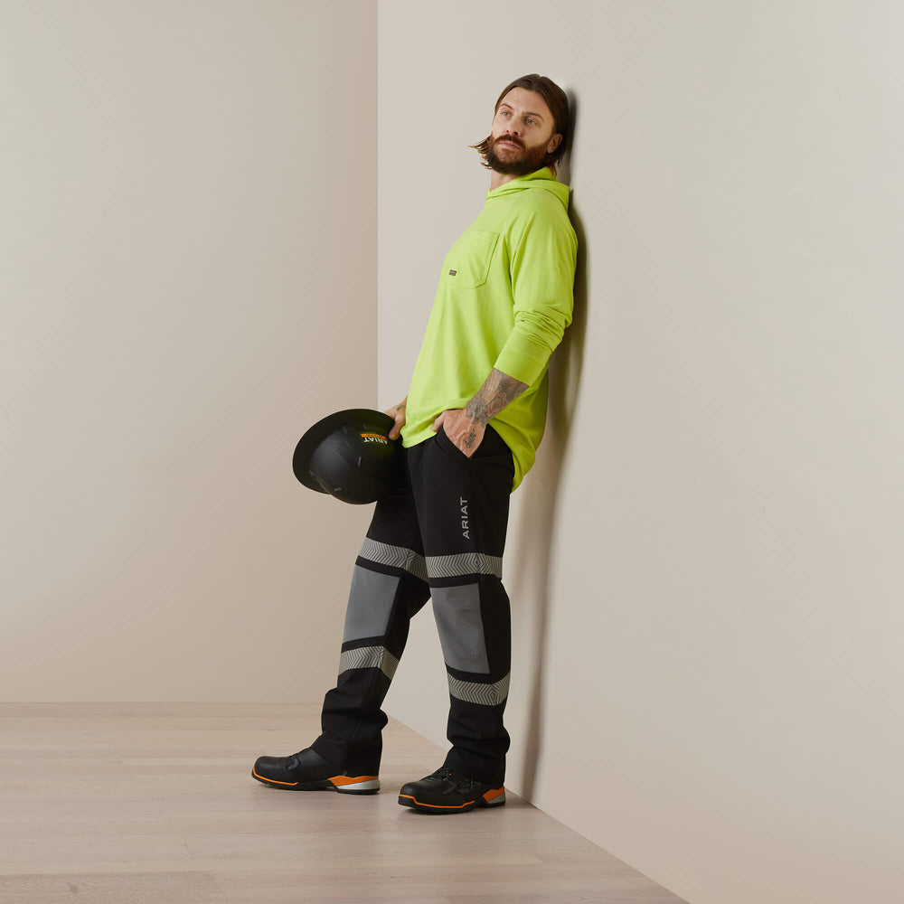 Rebar Cotton Strong Hooded T-Shirt Men - BRIGHT YELLOW