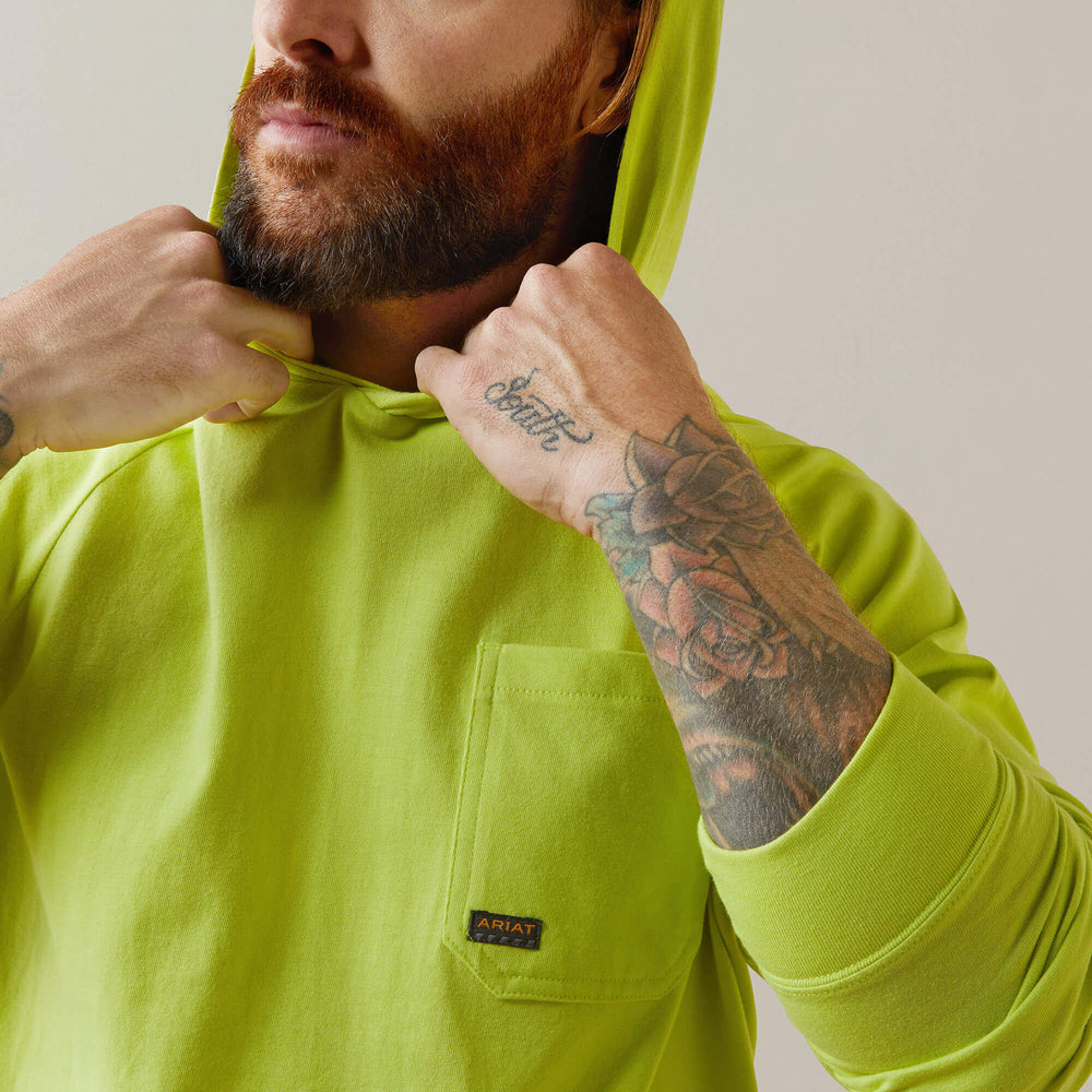 Rebar Cotton Strong Hooded T-Shirt Men - BRIGHT YELLOW