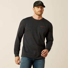 Ariat Stamped Freedom Classic Fit Long Sleeve T-Shirt Men - CHARCOAL HEATHER