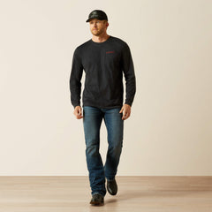 Ariat Stamped Freedom Classic Fit Long Sleeve T-Shirt Men - CHARCOAL HEATHER