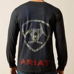 Ariat Stamped Freedom Classic Fit Long Sleeve T-Shirt Men - CHARCOAL HEATHER