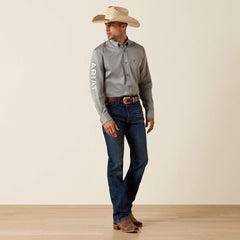 Team Logo Lightweight Twill Fitted Shirt Men - GREY/KHAKI
