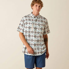 Printed VentTEK Classic Fit Shirt Men - OFF WHITE