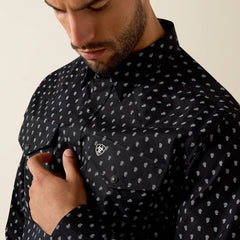 Truth Fitted Snap Shirt Men - BLACK PAISLEY PRINT