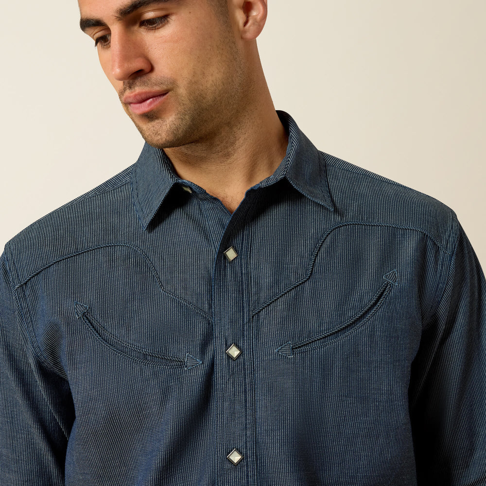 Retro Harlan Fitted Snap Shirt Men - NAVY