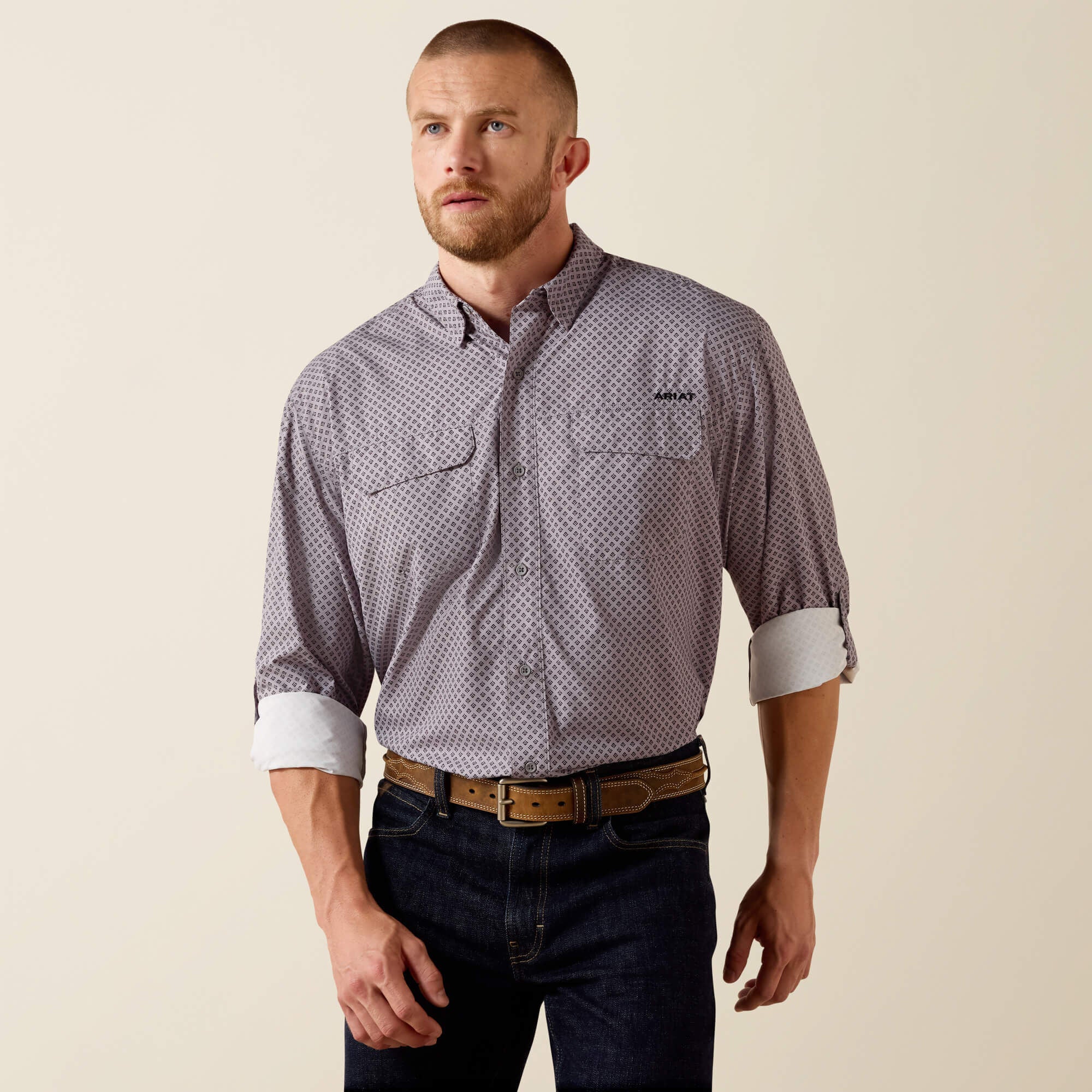 Printed VentTEK Outbound Classic Fit Shirt Men - GREY