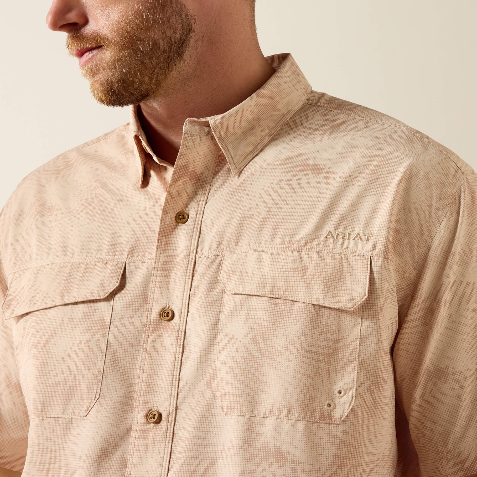 Printed VentTEK Outbound Classic Fit Shirt Men - CRÈME BRULEE CREAM