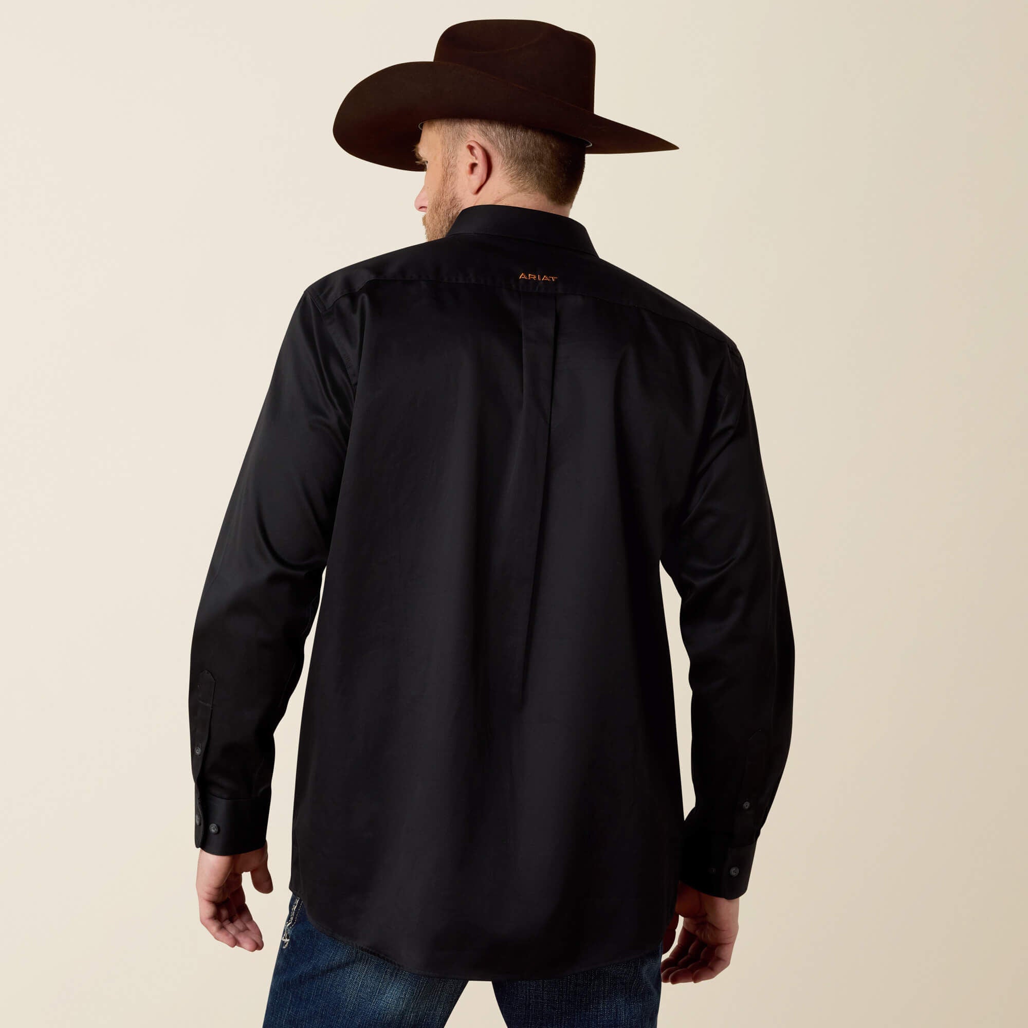 Solid Twill Classic Fit Shirt Men - BLACK