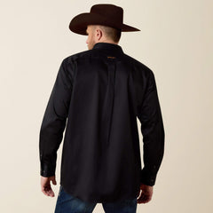 Solid Twill Classic Fit Shirt Men - BLACK