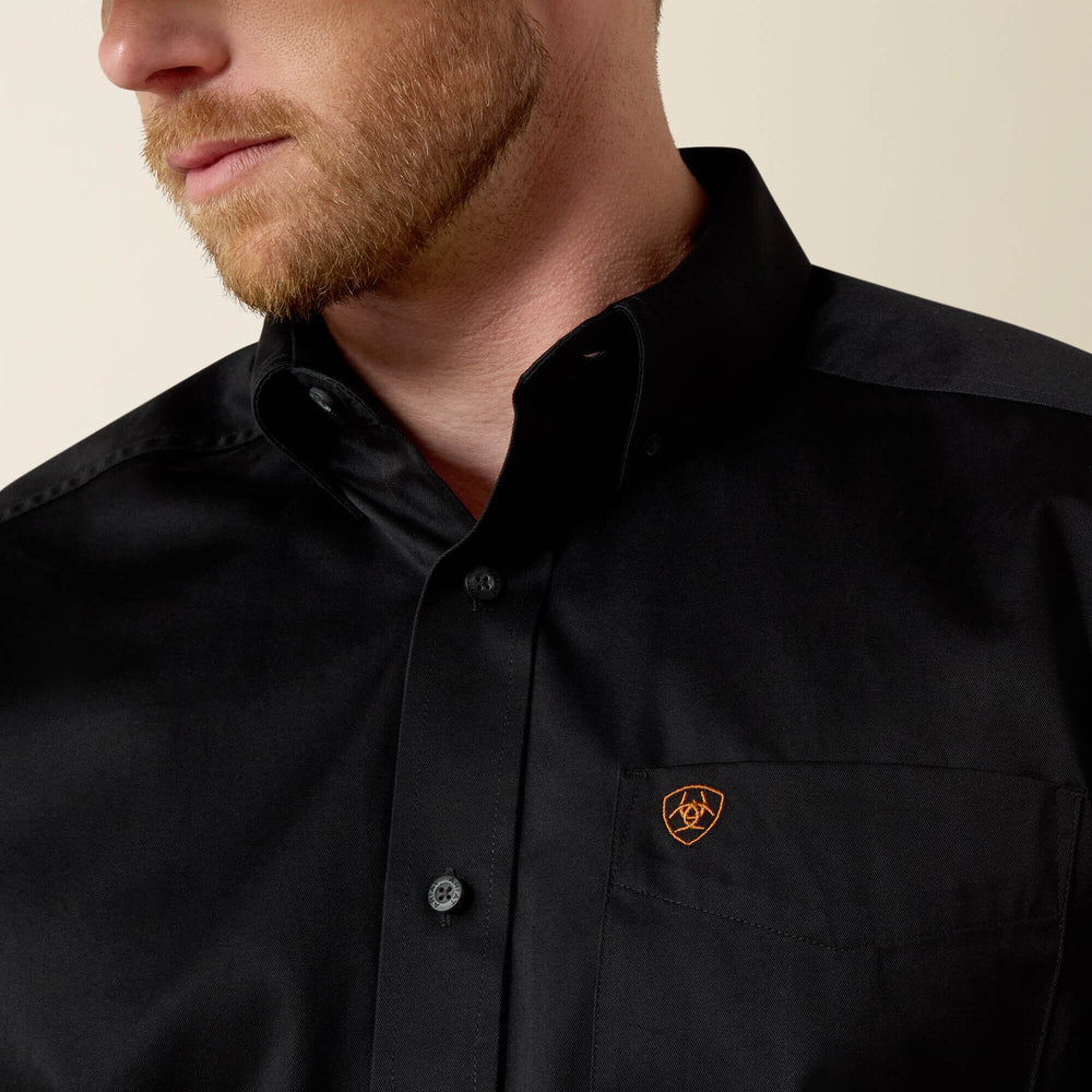 Solid Twill Classic Fit Shirt Men - BLACK
