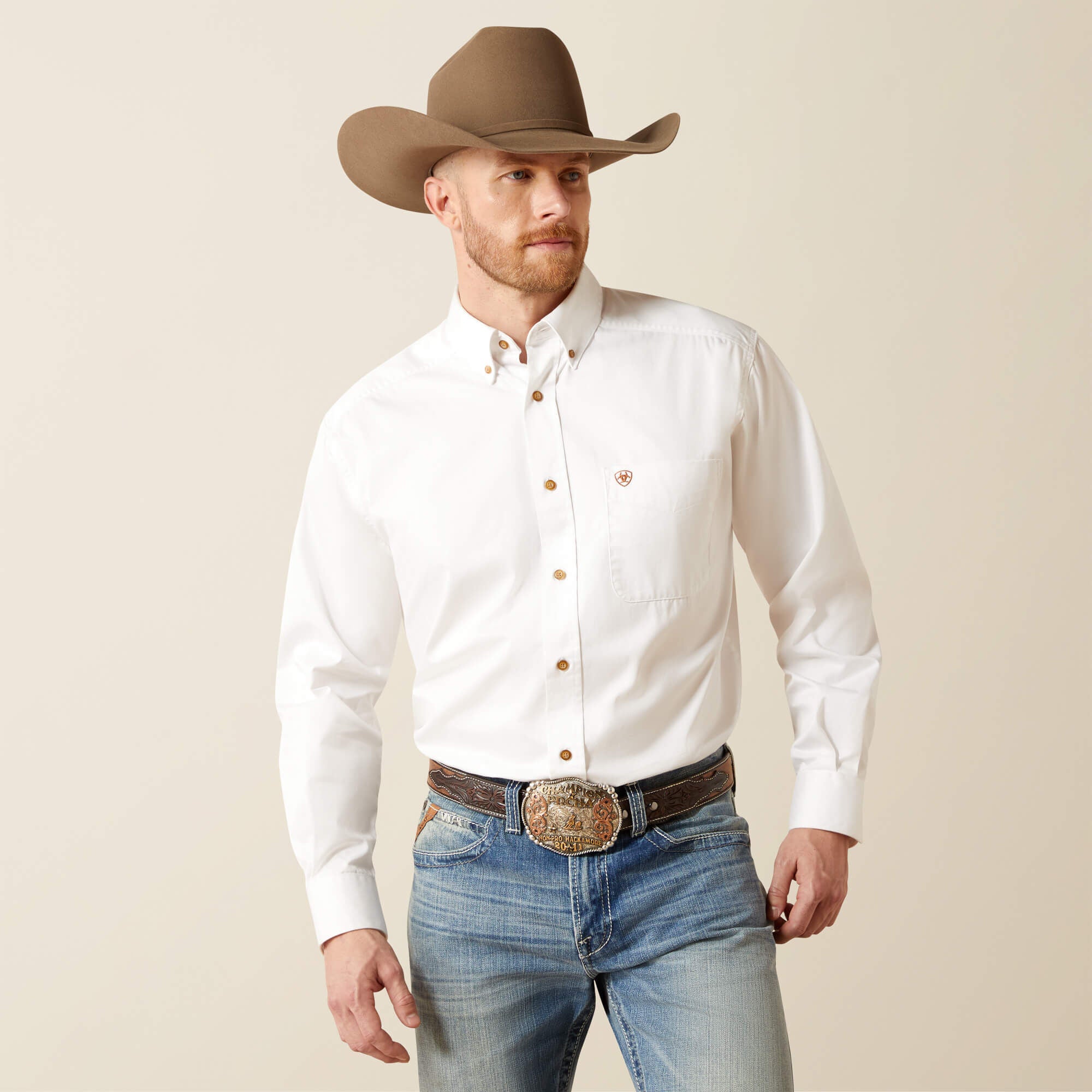Solid Twill Classic Fit Shirt Men - WHITE
