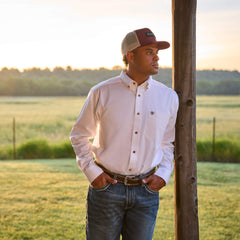 Solid Twill Classic Fit Shirt Men - WHITE