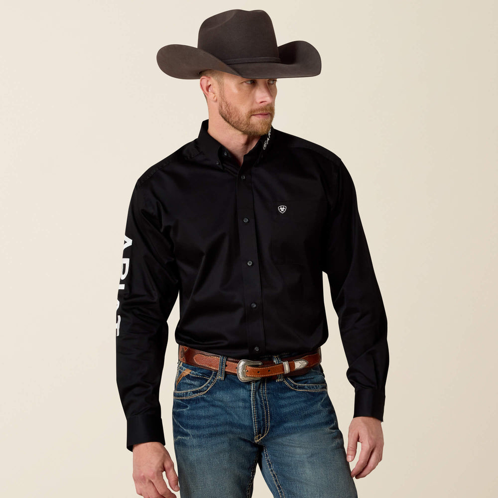 Team Logo Twill Classic Fit Shirt Men - BLACK/WHITE