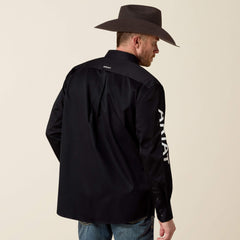 Team Logo Twill Classic Fit Shirt Men - BLACK/WHITE