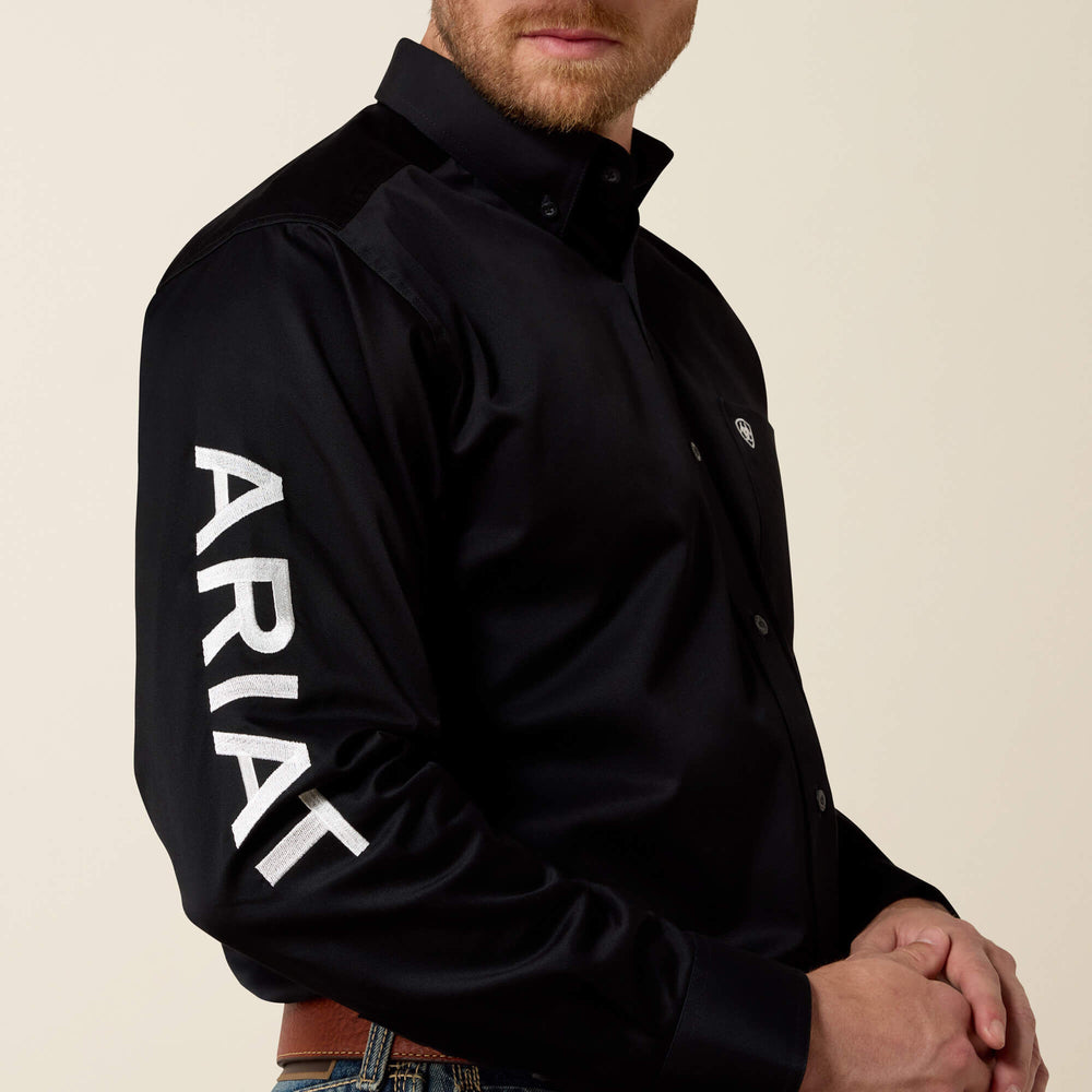 Team Logo Twill Classic Fit Shirt Men - BLACK/WHITE