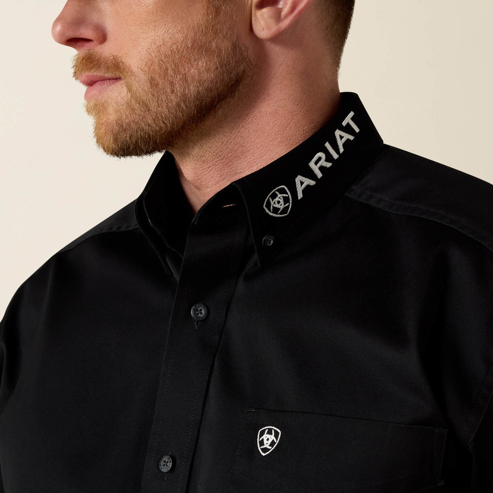 Team Logo Twill Classic Fit Shirt Men - BLACK/WHITE