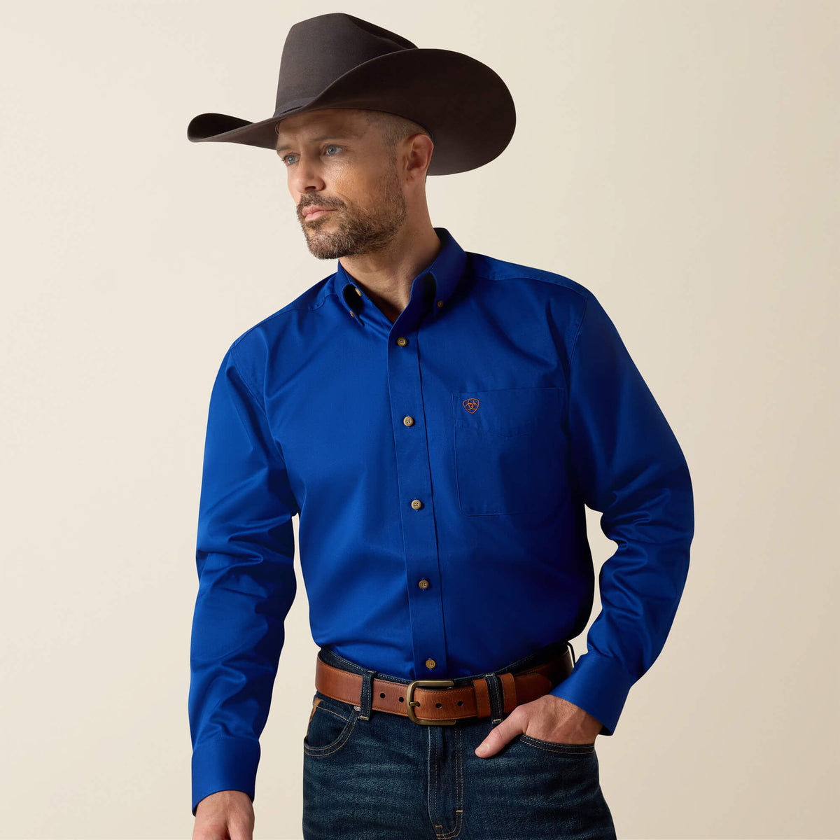 Solid Twill Classic Fit Shirt Men - ULTRAMARINE