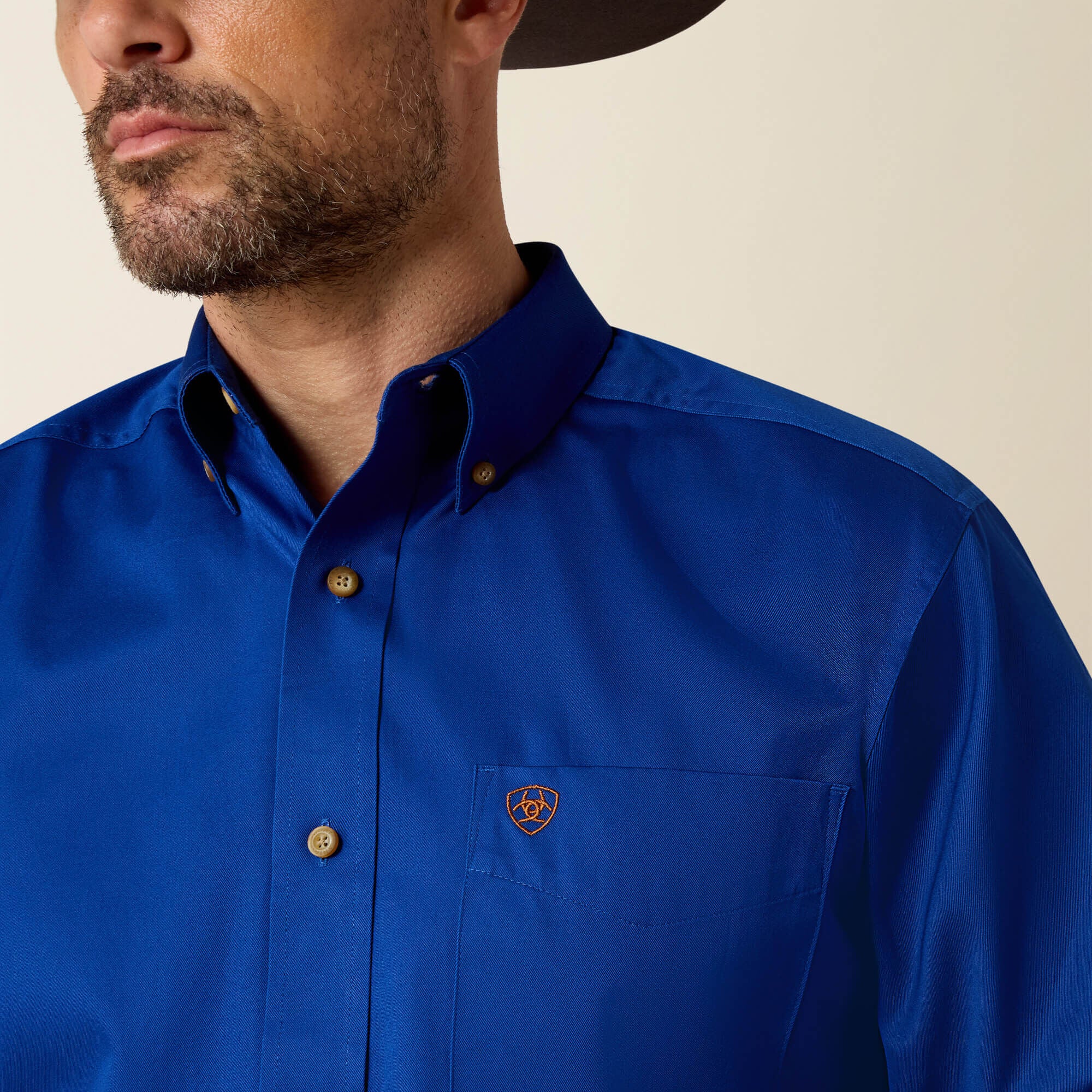 Solid Twill Classic Fit Shirt Men - ULTRAMARINE