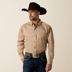 Solid Twill Classic Fit Shirt Men - KHAKI