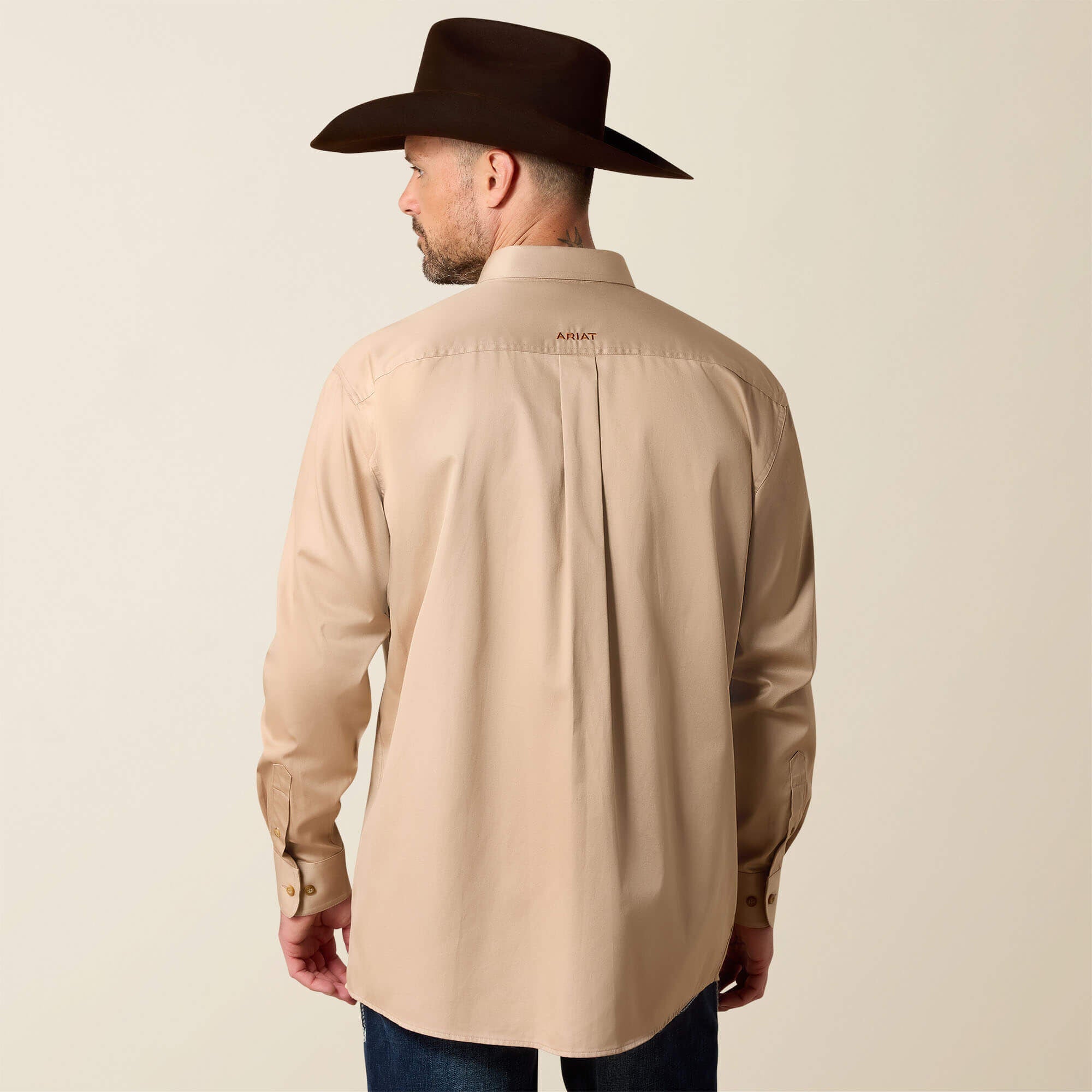 Solid Twill Classic Fit Shirt Men - KHAKI