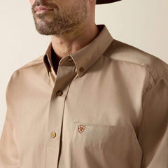 Solid Twill Classic Fit Shirt Men - KHAKI