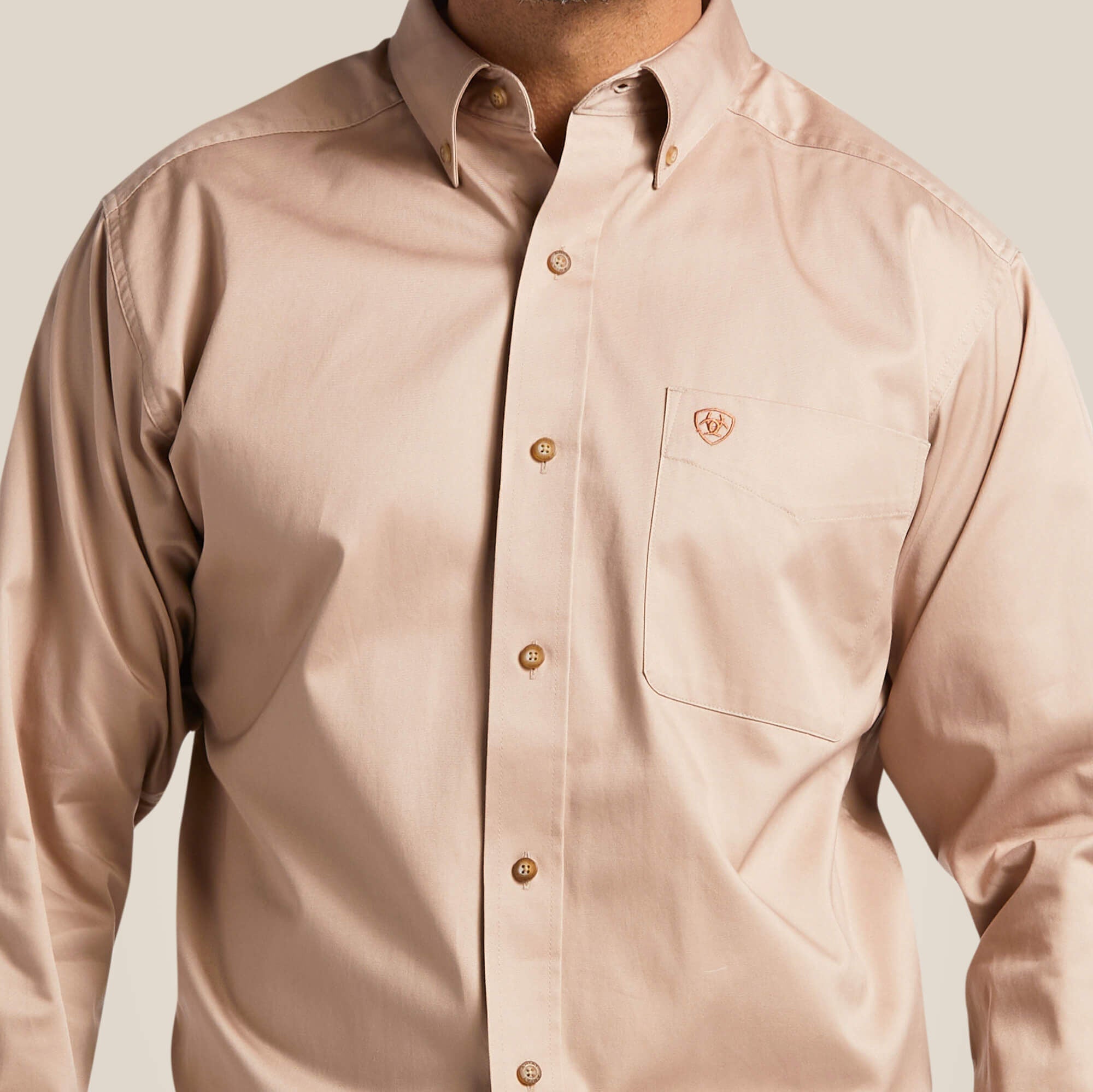 Solid Twill Classic Fit Shirt Men - KHAKI
