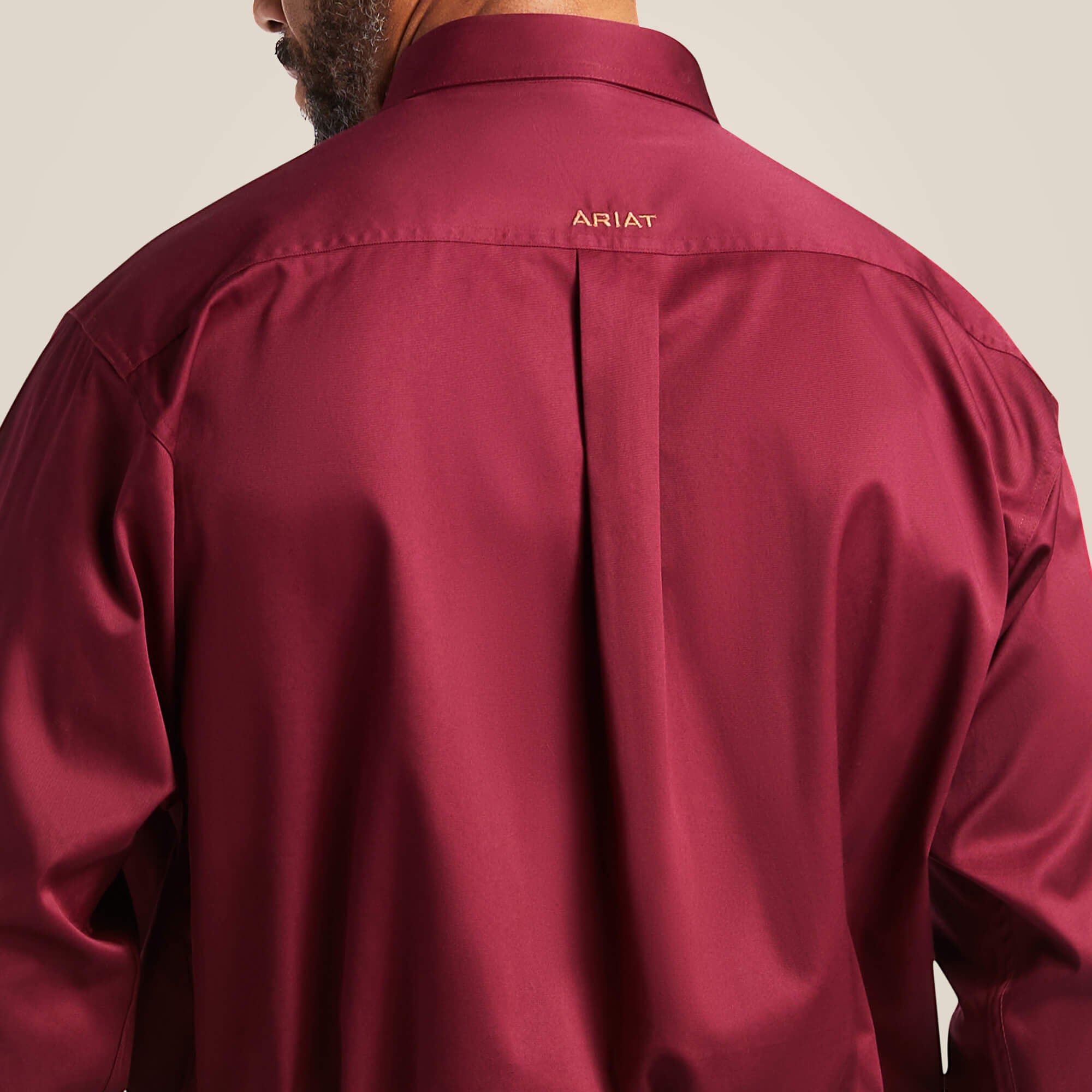 Solid Twill Classic Fit Shirt Men - BURGUNDY