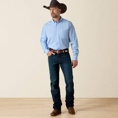 Wrinkle Free Solid Classic Fit Shirt Men - LIGHT BLUE