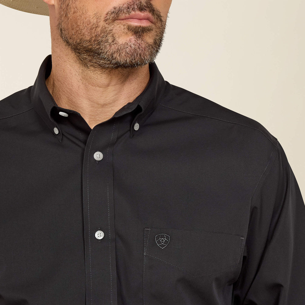 Wrinkle Free Solid Classic Fit Shirt Men - BLACK